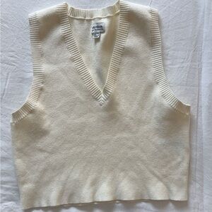 Rhythm. V-Neck Cream Sweater Vest